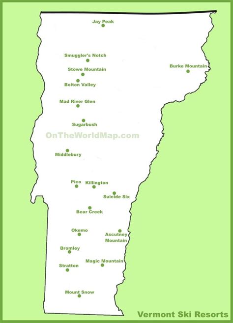 Map of Vermont ski resorts | Vermont ski resorts, Ski resort, Resort