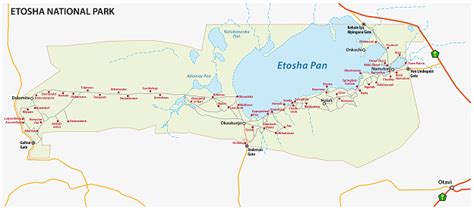 Etosha National Park Map Namibia Stock Illustration - Download Image ...