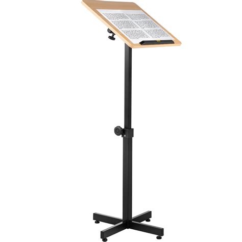 VEVOR Lectern Podium Stand, Height Adjustable Laptop Table, Portable Presentation Standing for ...