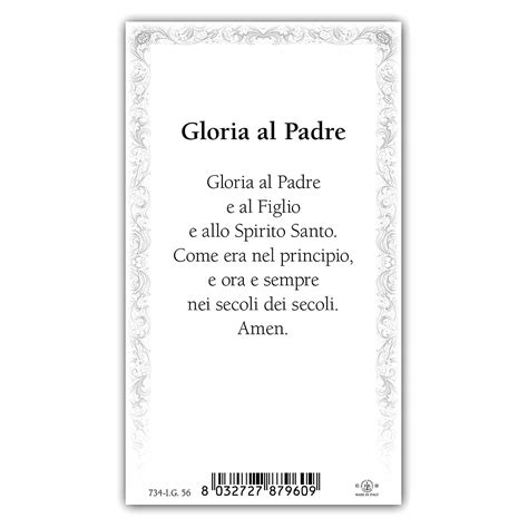 Holy card, Trinity, Glory Be to the Father ITA, 10x5 cm | online sales ...