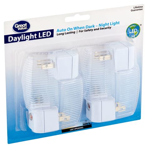 Great Value 4-Pack LED Automatic Light-Sensing Night Light, Daylight - DroneUp Delivery