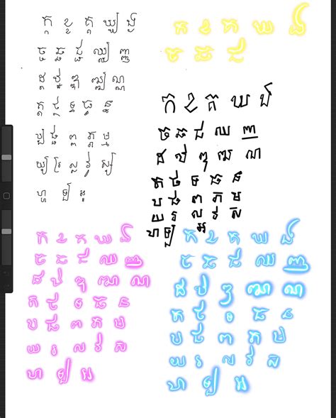 Khmer font template | Math, Templates, Script