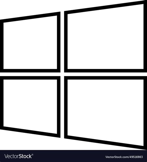 Microsoft black window logo collection Royalty Free Vector