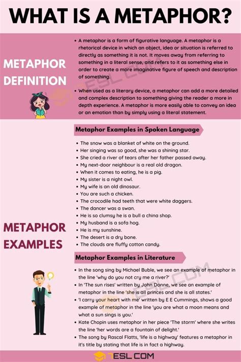 Metaphor Examples: 292 Types with Examples • 7ESL