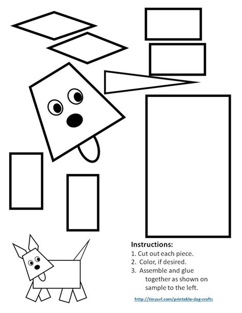 Printable Dog Patterns With Simple Shapes For Kids Crafts | Images and Photos finder