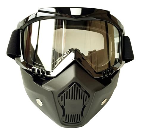 Motocross Ski Goggles Mask Motorcycle Helmet Goggles Detachable Mask ...