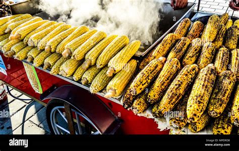 Turkish Street food Boiled and grilled corn. organic food Stock Photo ...