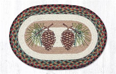Pinecones Braided Jute Oval Placemat by Sandy Clough - Tableware