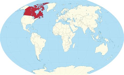 Canada on world map: surrounding countries and location on Americas map