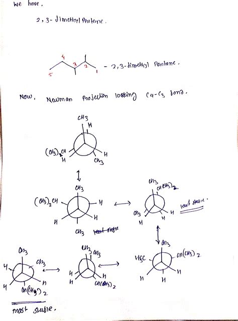 [Solved] 12. Draw the Newman Projection for 2,3-dimethylpentane ...