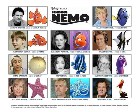 Finding Nemo - actors | Finding nemo, Finding nemo characters, Nemo