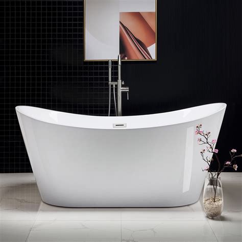 WOODBRIDGE 67" Freestanding Bathtub Contemporary Soaking Tub BTA1515-C ...