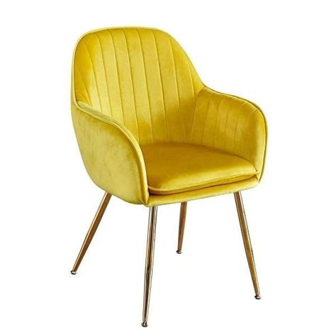 The Yellow Lara Dining Chair With Gold Legs (Pack Of 2 ) is sure to transform your Living room ...