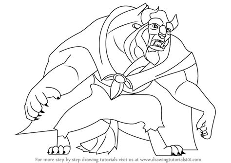 Learn How to Draw Beast from Beauty and the Beast (Beauty and the Beast) Step by Step : Drawing ...