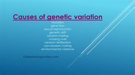 Genetic variation as a cause of evolution - Online Biology Notes