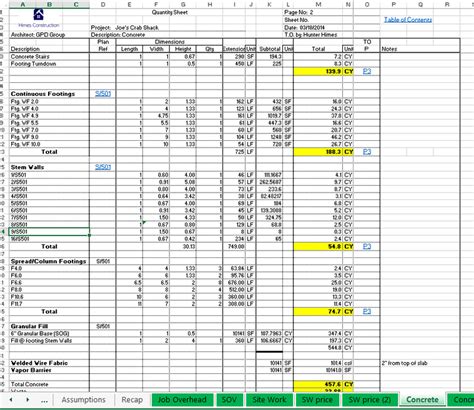 Quantity Takeoff & Pricing - Hunter Himes