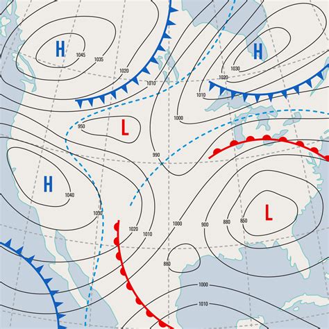 Weather forecast, meteorology isobar USA map 14041671 Vector Art at Vecteezy