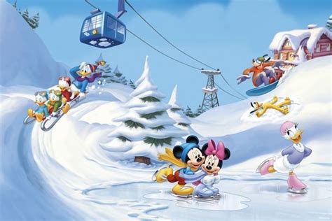 skiing | Fond d écran mickey, Disney, Hiver