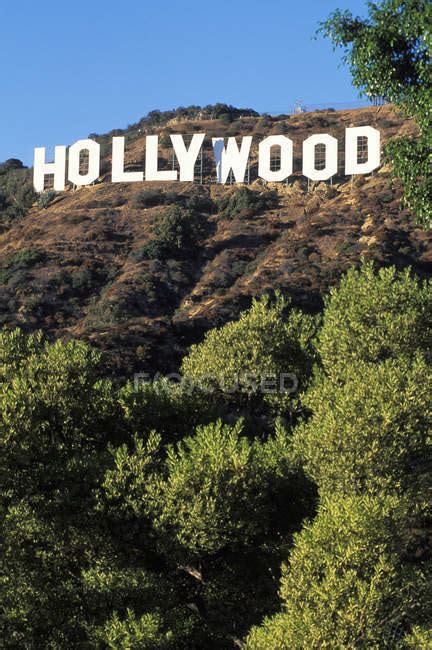 Hollywood Sign at hills of Los Angeles, California, USA — green ...