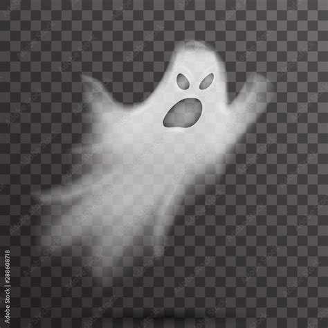 Angry halloween white scary ghost isolated template transparent night ...