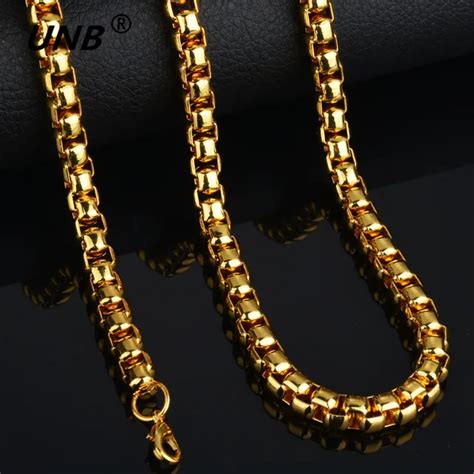 2017 Fashion Friendship Thick Gold Chain Necklace Male, New 70CM Long Mens Gold Chain Gold color ...