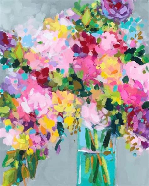 Abstract Colorful Flowers - Paint By Numbers - Num Paint Kit