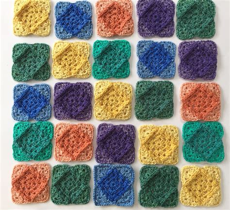 Coloured Square Blanket Crochet Pattern by Atelier Sopra - Etsy