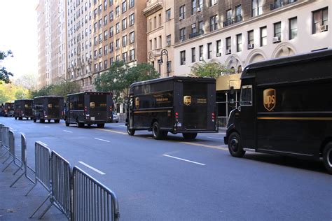 UPS Truck Line | Crazy line of UPS trucks delivering stuff f… | Flickr