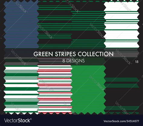 Green stripe seamless pattern collection Vector Image