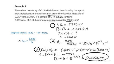 Solving for First-Order Kinetics given Half-Life | Chemistry | Study.com