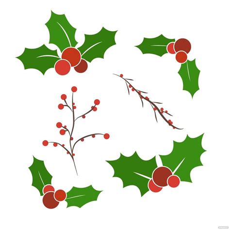 Christmas Holly Vector in Illustrator, SVG, JPG, EPS, PNG - Download ...