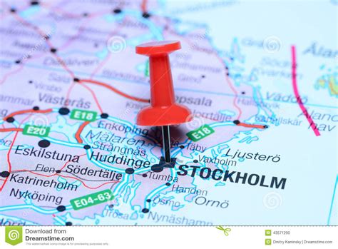 Stockholm Pinned On A Map Of Europe | CartoonDealer.com #43571290