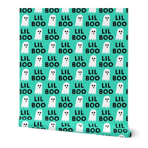 Lil Boo - Ghost - Halloween fabric - Wallpaper | Spoonflower