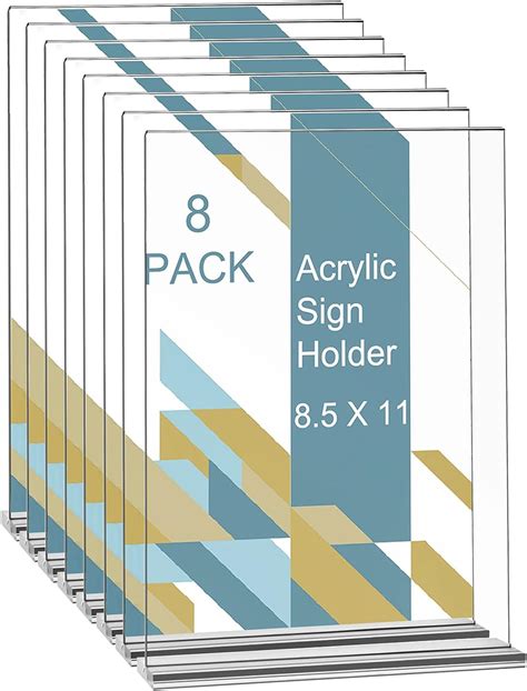 Amazon.com: YULEER 8.5x11 Acrylic Sign Holder 8 Pack, Clear Plastic Paper Sign Holder Bulk ...