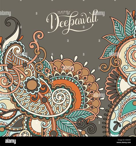 Happy Deepawali greeting card with hand written inscription Stock Vector Image & Art - Alamy