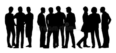 People Talking To Each Other Silhouettes Set 8 Stock Illustration - Illustration of person, life ...