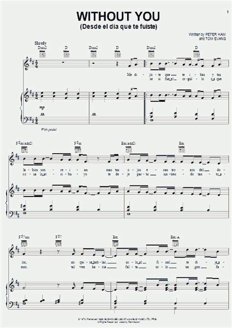 Without You Piano Sheet Music | OnlinePianist