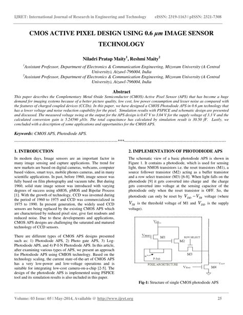 (PDF) CMOS ACTIVE PIXEL DESIGN USING 0.6 ?M IMAGE SENSOR TECHNOLOGY