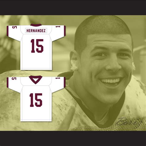 Aaron Hernandez 15 Bristol Central Rams White Football Jersey Version 1 ...