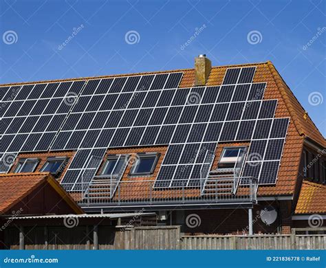 Roof with Photovoltaic System Stock Photo - Image of solar, alternative ...