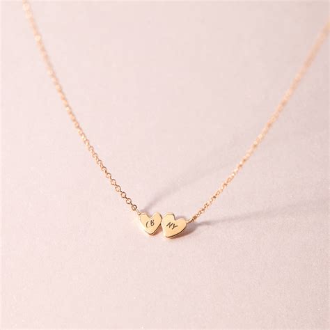 Twin Hearts Necklace | Recycled Solid 14k Yellow Gold | Catbird Jewelry