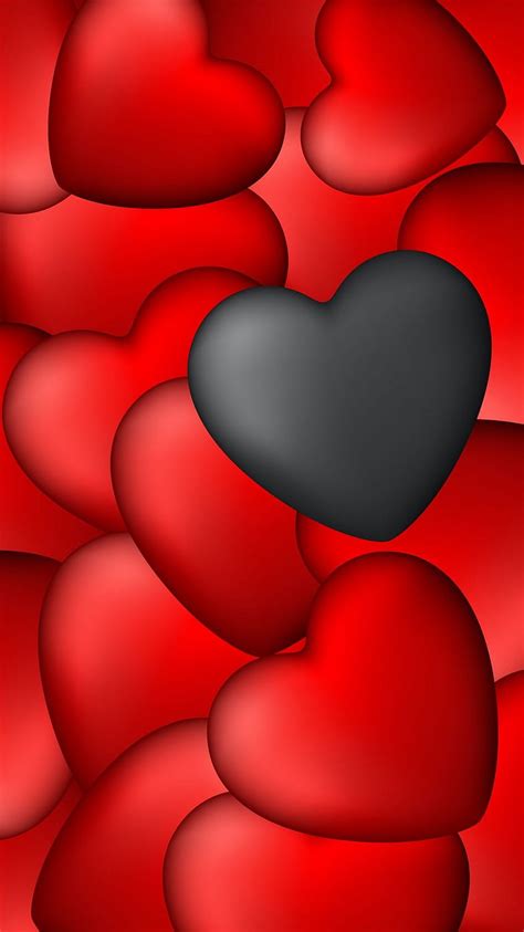 Hearts, Art, Red, Black - Red And Black Heart iPhone - & Background, Dark Red Hearts HD phone ...