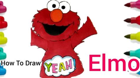 How To Draw A Elmo | Seasme Street Elmo Step by step | cartooning cute ...