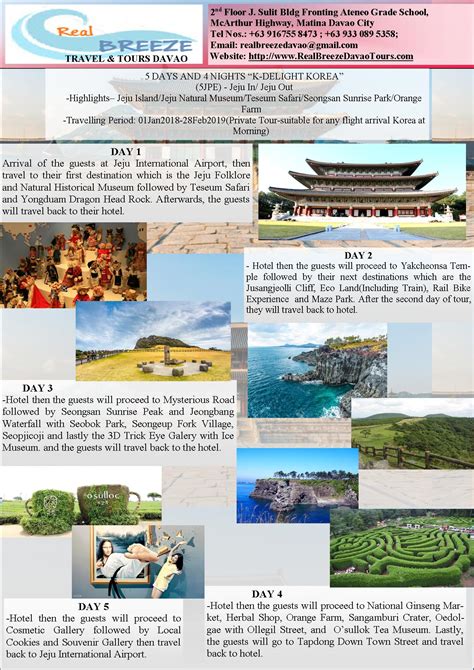 5 Days 4 Nights Jeju Seoul Tour Package - RealBreeze Davao Tour Packages