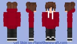 Brown Hair White Hoodie Minecraft Skin