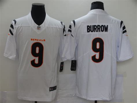 Nike Bengals 9 Joe Burrow White Vapor Limited Jersey