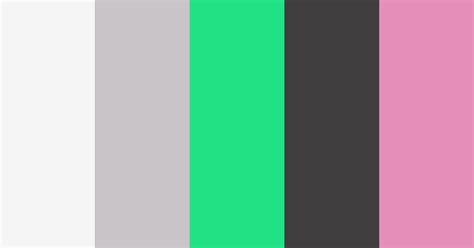 Color Palette generated based on #F5F5F5, #C9C4C7, #22E185, #413E3F, and #E58EBA.