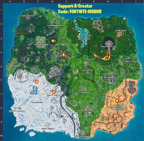 Fortnite Season X/10 All Rift Locations on the map - Fortnite Insider