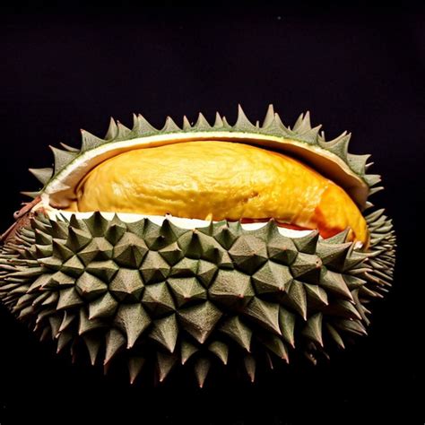 Premium Photo | Durian on black table