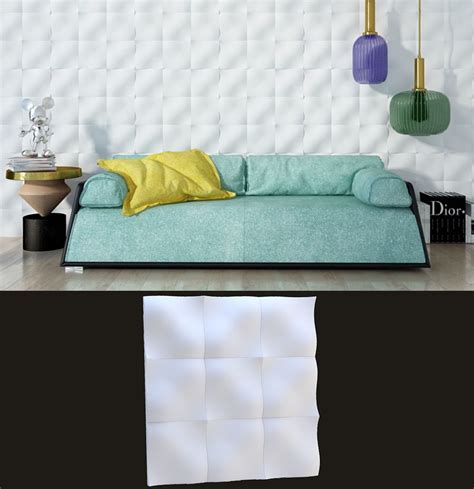 White 3D Shaped Wall Panel 3D Model Wall Panel